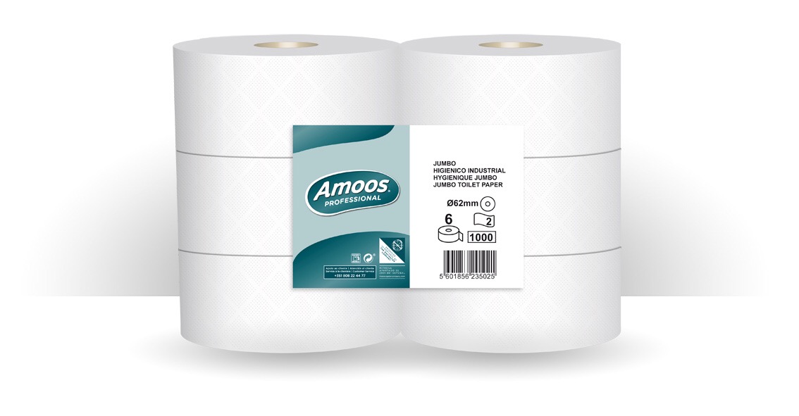 Papier toilette Maxi jumbo 1 Pli ouate recyclé blanchi 525 M