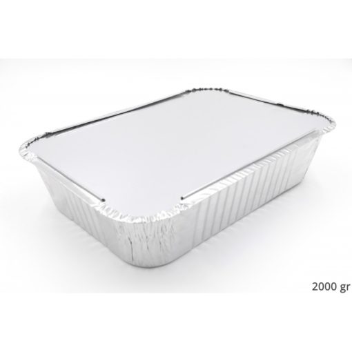 Barquette Alu rectangulaire avec son couvercle 2000 ml Fournitures en gros suisse