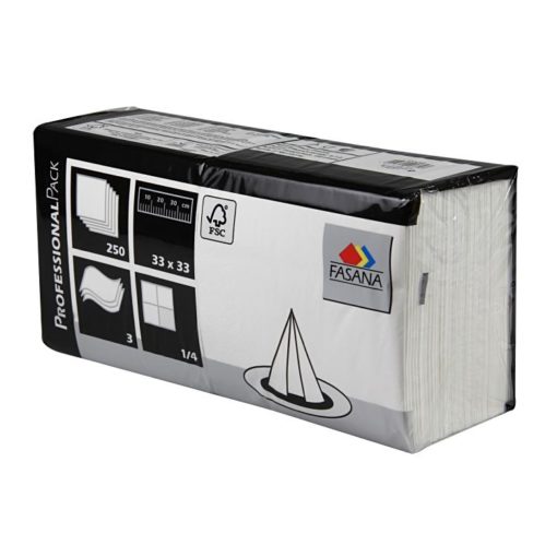 Serviettes Fasana unies, 2 couches, 1/4 pli, 33 x 33 cm ( carton de 6 x 250 = 1'500 ) Fournitures en gros suisse