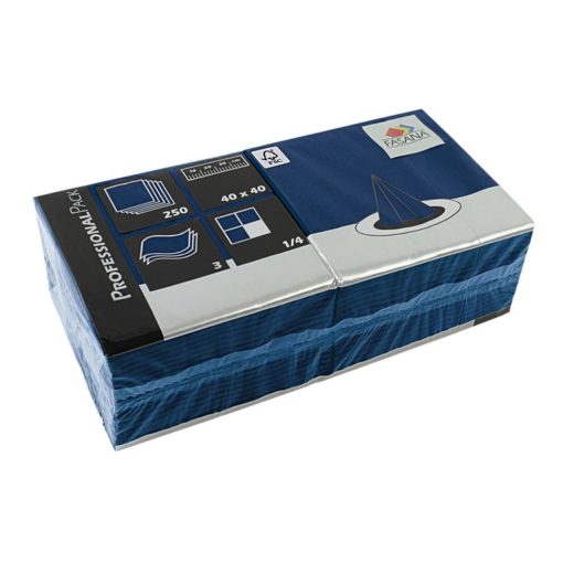 Serviettes Fasana Bleu, 3 couches, 1/4 pli, 40 x 40 cm ( Carton de 1'000 ) Fournitures en gros suisse