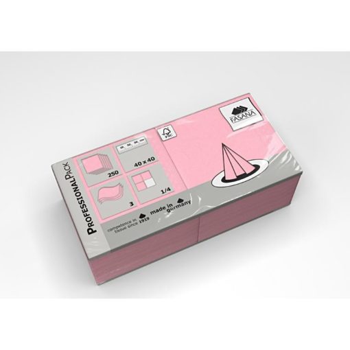 Serviettes Fasana Rose, 3 couches, 1/4 pli, 40 x 40 cm ( Carton de 1'000 ) Fournitures en gros suisse