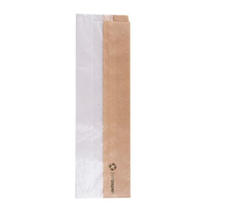 SACHETS POUR SANDWICHES AVEC FENÊTRE ECO 'CORNER WINDOW' 40 G/M2 9+5,5x30 CM NATUREL KRAFT (250 UNITÉ) Fournitures en gros suisse