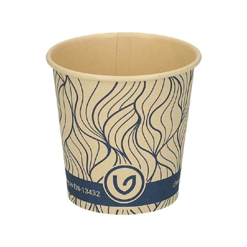 Gobelet à café (1dl/4oz D 62/45mm, H 60mm,) bambou brun/bleu en carton de 2'000 pièces Fournitures en gros suisse