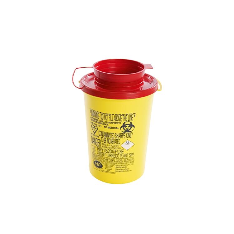 Boîte d'élimination PBS jaune incl. couvercle rouge en différentes tailles