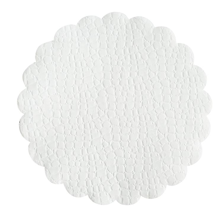 Papier dentelle Kroko 53 g/m2 rond blanc en divers tailles, pac à 500 pièces