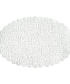 Papier dentelle Kroko 53 g/m2 blanc, oval, divers tailles, pac à 500 pièces