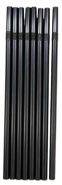 Pailles flexibles, noir longeur 24 / 25 cm