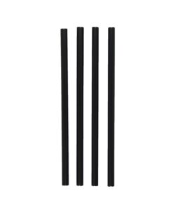 Pailles en PP noir, droites, disponible en diverses tailles
