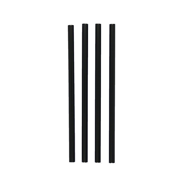 Pailles en PP noir, droites, disponible en diverses tailles