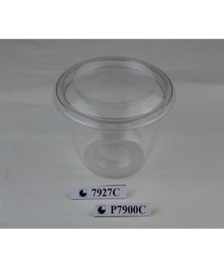 Gobelet portion 270ml en RPET transparent, H 68mm, D 95mm + couvercle assorti