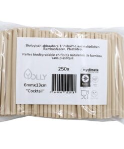 Paille en bambou nature et compostable en divers tailles
