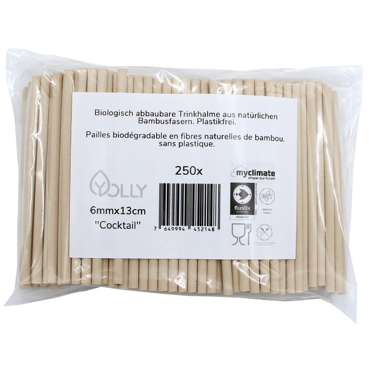 Paille en bambou nature et compostable en divers tailles