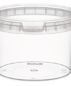Boîte ronde avec couvercle 280 ml PP transparent, D. 9.7 cm, paquet de 40 pièces
