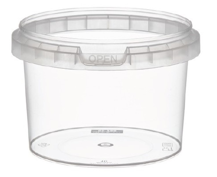 Boîte ronde avec couvercle 280 ml PP transparent, D. 9.7 cm, paquet de 40 pièces