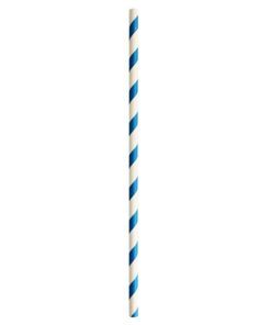 Paille à boire bleu / blanc Ø 6 mm 210 mm