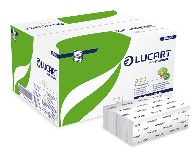 Essuie-mains en papier Lucart Eco blanches Z 2 couches 24.0 x 22.5 cm