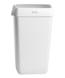 Katrin Poubelle 25 litres blanche en plastique, couvercle inclus, 55 x 33 x 23 cm