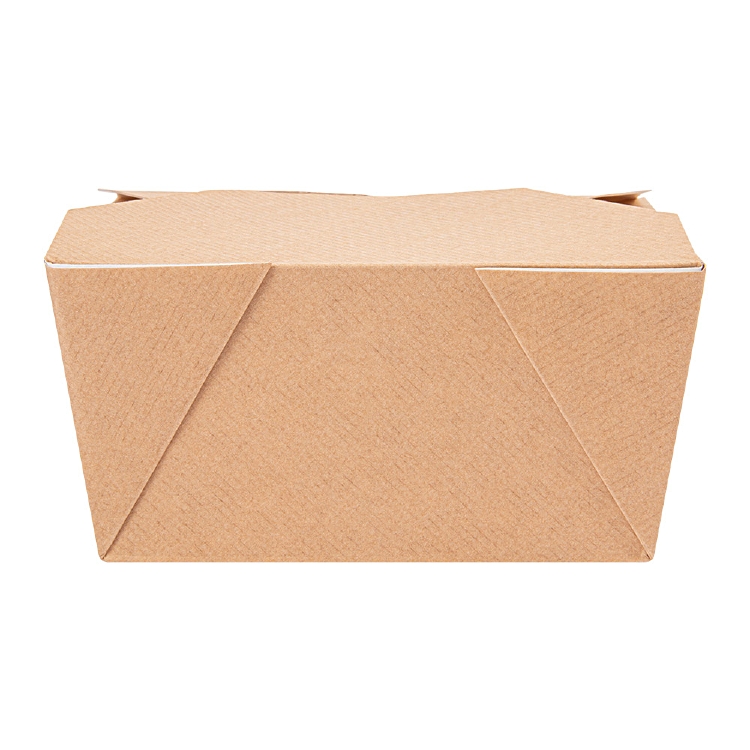 Lunchbox enduit Paquet de 50, couvercle pliant, brun naturel