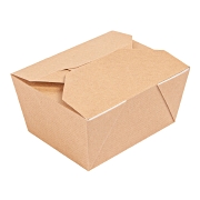 Lunchbox enduit Paquet de 50, couvercle pliant, brun naturel – Image 3