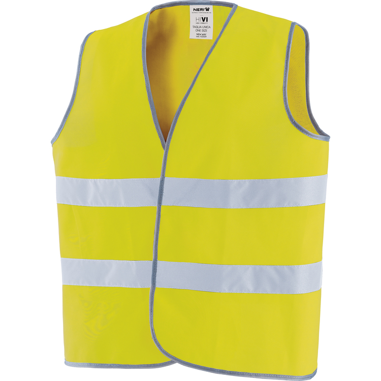 Gilet de sécurité NERI NEW WAY en taille unique avec velcro, jaune ou orange
